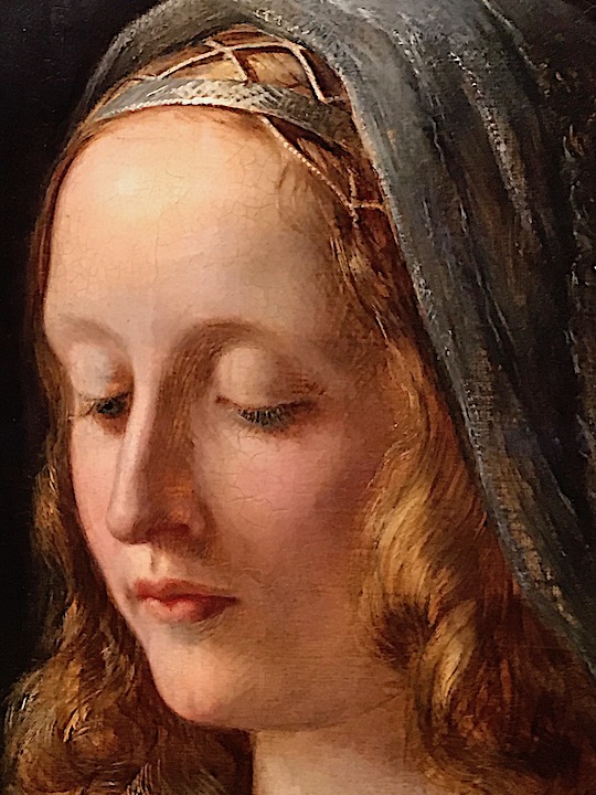 Woman contemplating National Gallery